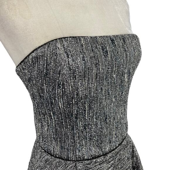 Hunter Bell Womens Size 4 Grace Dress Strapless Cocktail Gray Silver Mini Gown - Picture 16 of 16